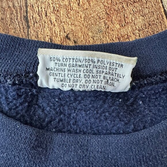Vintage Fieldmaster Wolf Graphic Sweatshirt Navy Blue Cotton Blend Size M - Picture 3 of 6